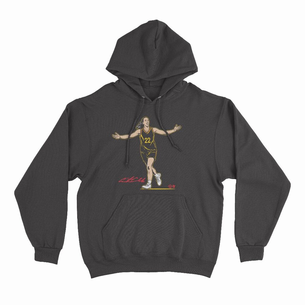 Caitlin Clark Superstar Pose - Indiana Basketball Black Hoodie